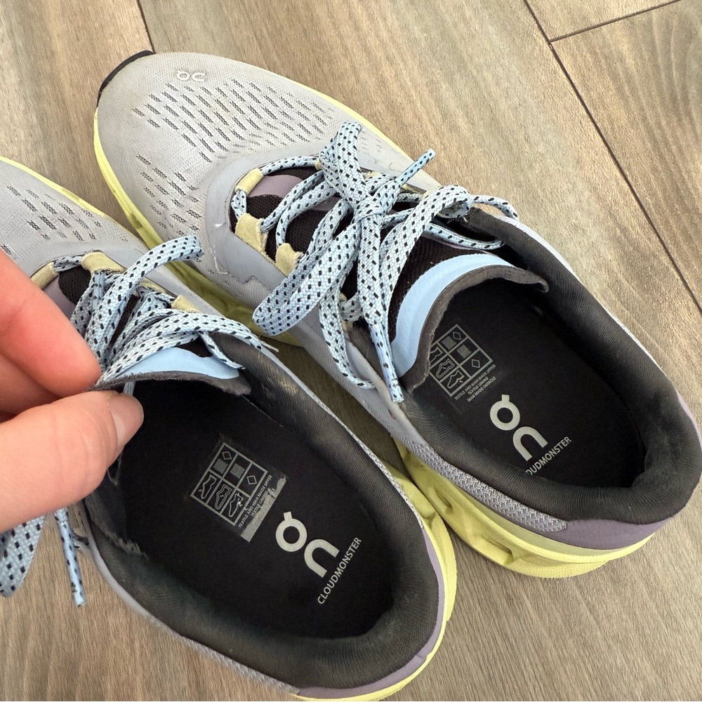 On Running Women's Sneakers in Lavender and Pale Yellow - Picture 7 of 11